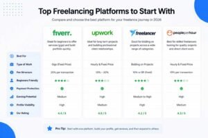 freelancing platforms comparison under 100kb