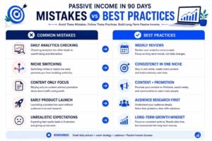 passive income 90 days mistakes vs best practices 100kb