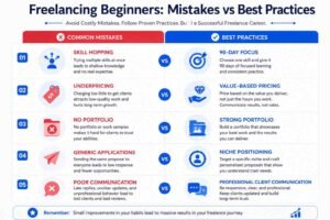 freelancing beginners mistakes vs best practices 100kb